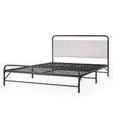 Nomadi Bifold Metal Upholstered Platform Bed%2C Cloud Gray 